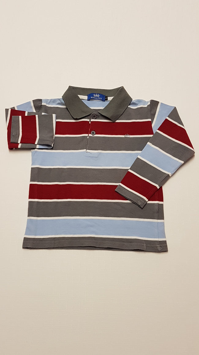 ROYALTEX GOMBOS,GALLÉROS,SZÍNES CSÍKOS KISFIÚ FELSŐ 128 Hover Image