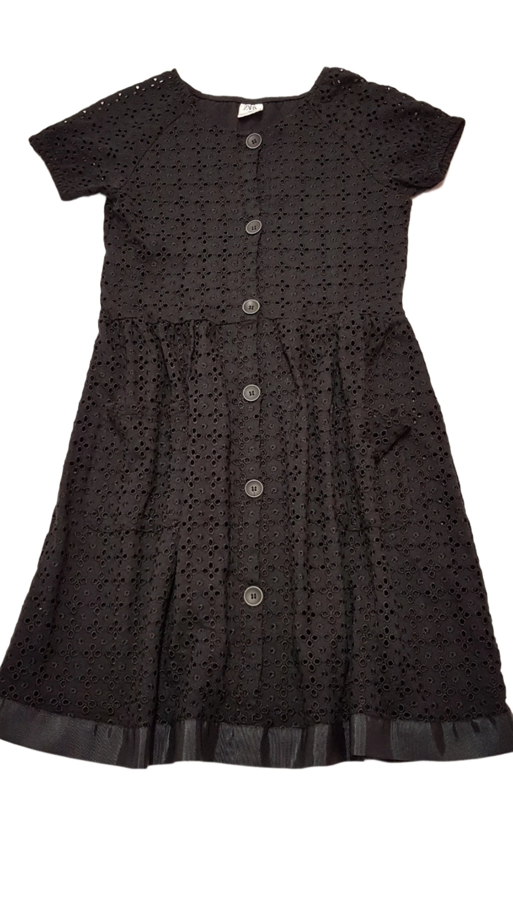 ZARA KIDS FEKETE SZÍNŰ,MADEIRÁS,ELÖL GOMBOS KISLÁNY CSINI RUHA 164