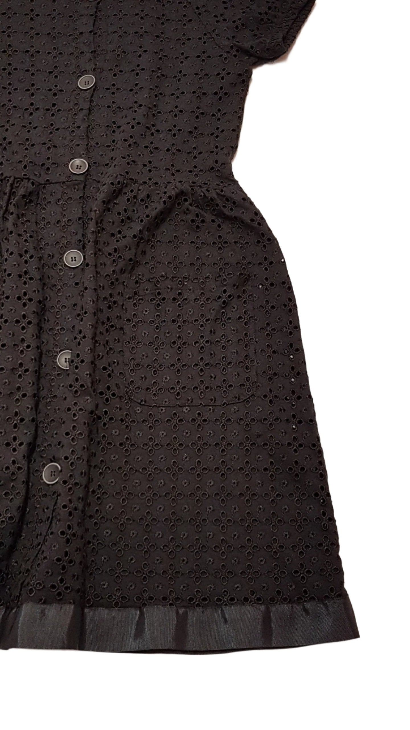 ZARA KIDS FEKETE SZÍNŰ,MADEIRÁS,ELÖL GOMBOS KISLÁNY CSINI RUHA 164