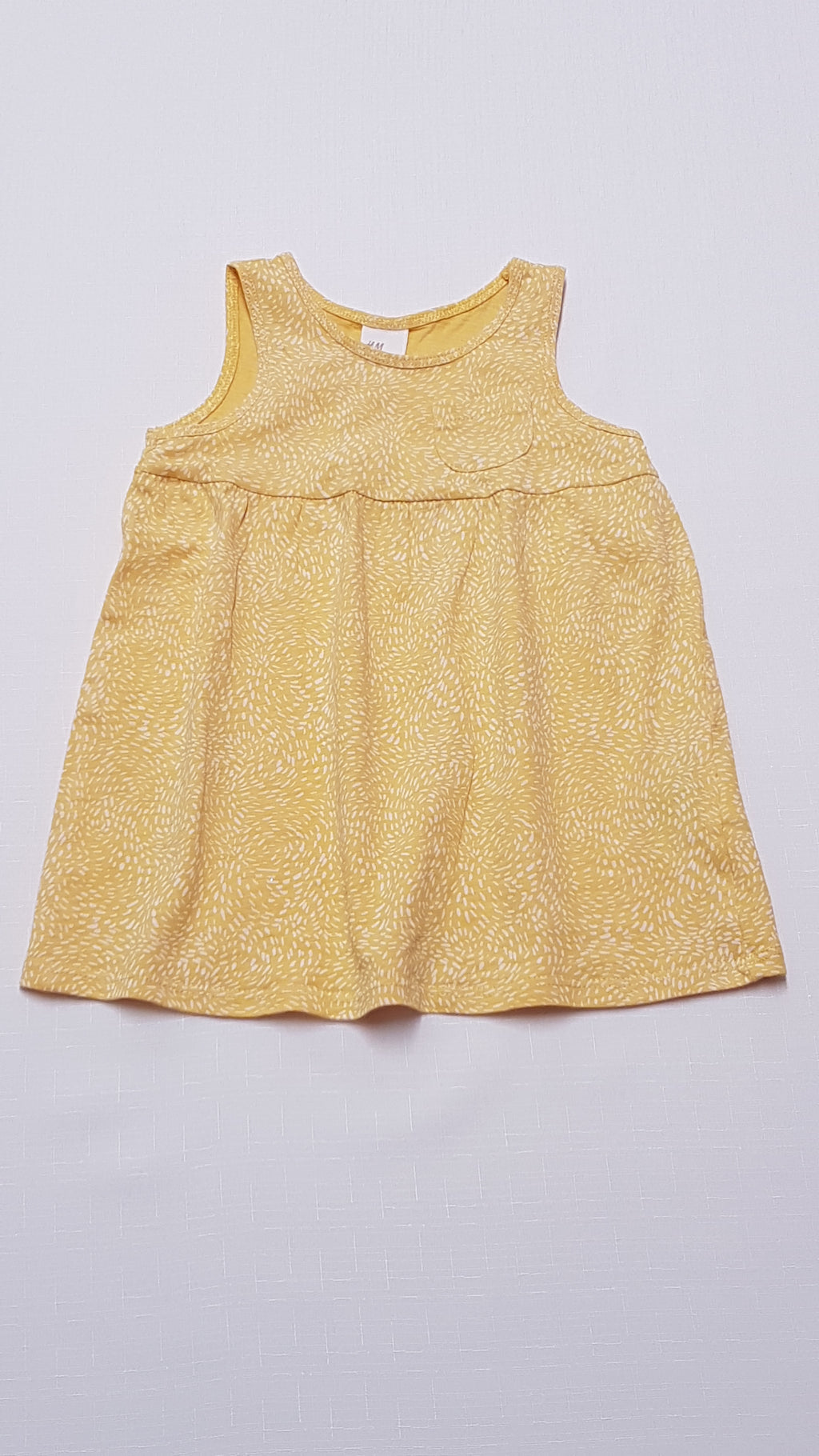 ÚJ H&M NAPSÁRGA SZÍNŰ,KISLÁNY PAMUT RUHÁCSKA 74