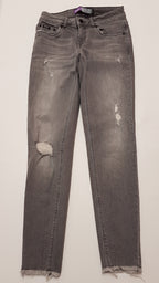 SUPER DRY CASSIE SKINNY,SZTRECSI KOPTATOTT,TRENDI KISFIÚ SZÜRKE FARMERNBADRÁG 152-158