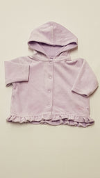 NEXT LILA SZÍNŰ,FODROS ALJÚ,KAPUCNIS KISLÁNY PLÜSS PULÓVER 62