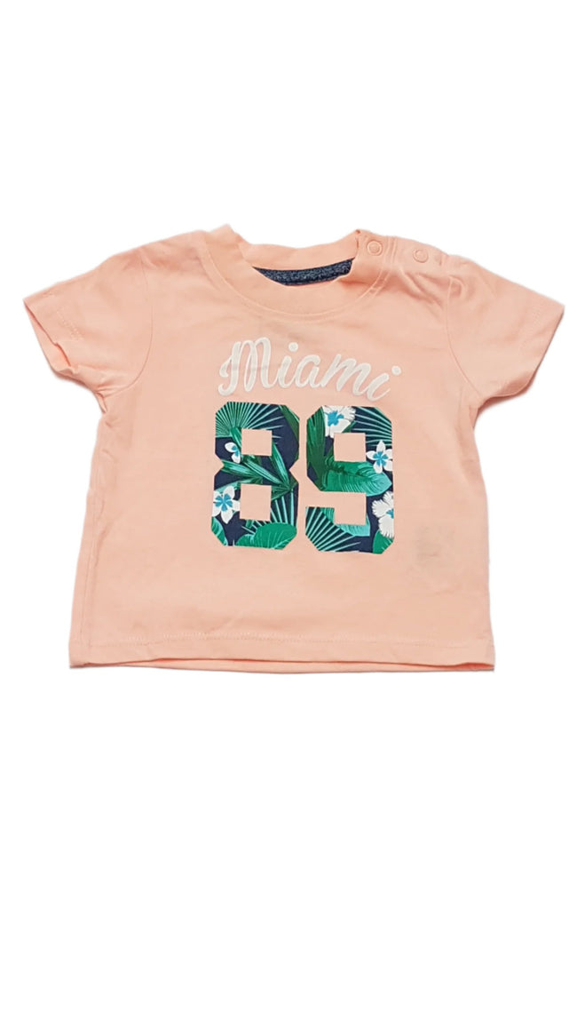 ÚJ EARLY DAYS MIAMI FELIRATÚ,VÁLLRÉSZNÉL PATENTOS KISFIÚ PÓLÓ 68 Hover Image