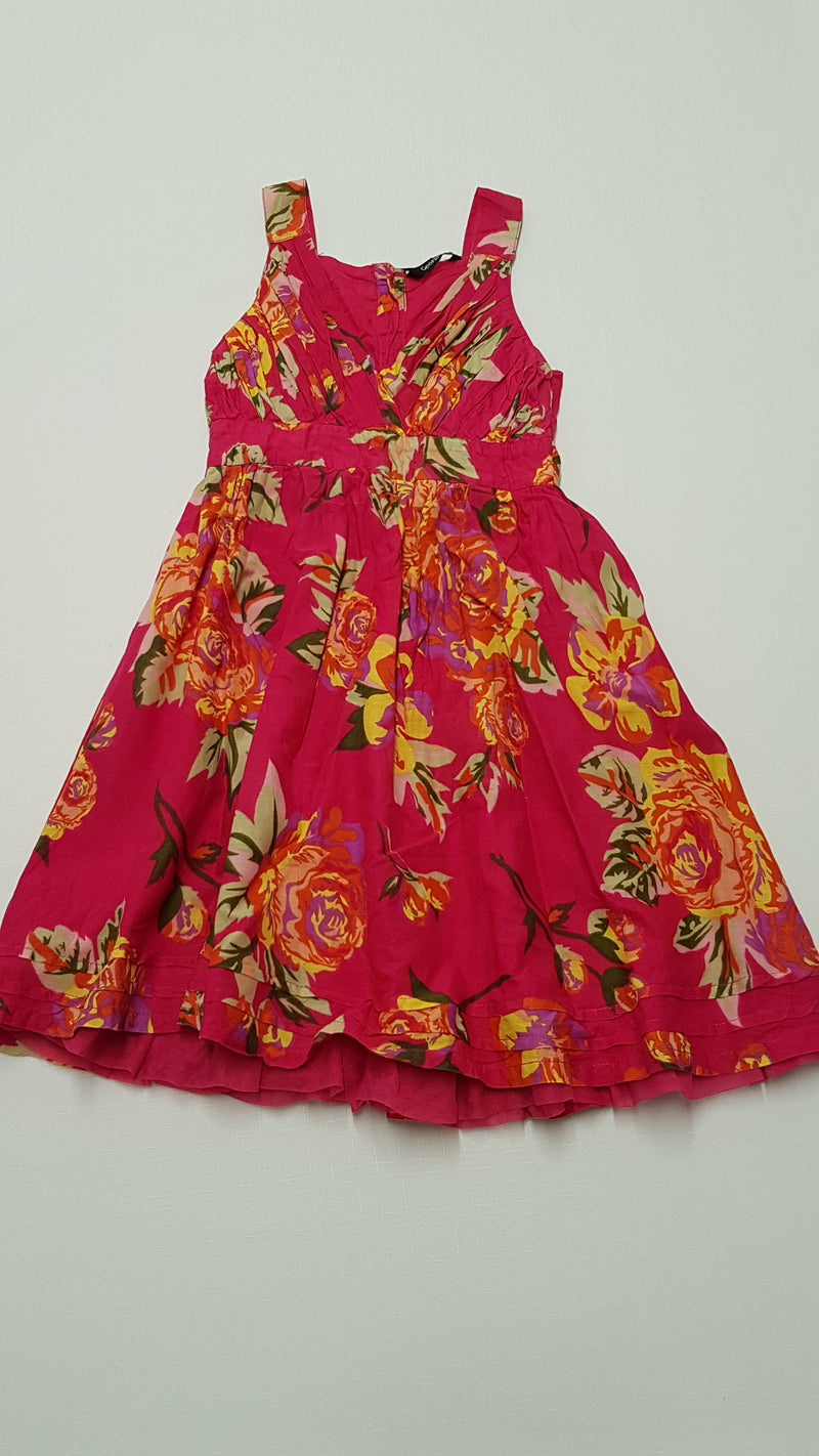GEORGE GYÖNYÖRŰ SZÉP NAGY VIRÁGOS,TÜLLÖS ALJÚ KISLÁNY RUHA 116-122