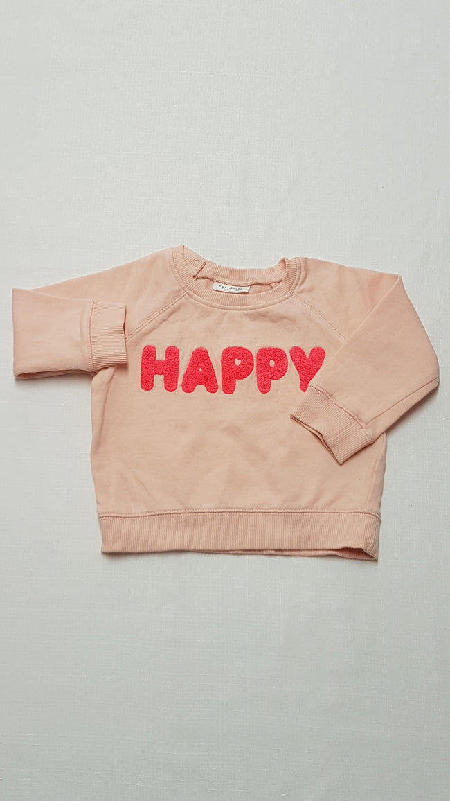 NEXT HAPPY FELIRATÚ DOMBORMINTÁS KISLÁNY PULÓVER 74 Hover Image