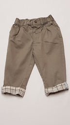 ÚJ VERTBAUDET KEKI SZÍNŰ,GUMIS DEREKÚ KISFIÚ DIVATNADRÁG 68