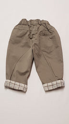 ÚJ VERTBAUDET KEKI SZÍNŰ,GUMIS DEREKÚ KISFIÚ DIVATNADRÁG 68