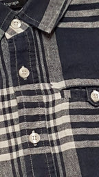 M&S KÉK-FEHÉR KOCKÁS,ELEGÁNS KISFIÚ ING 122