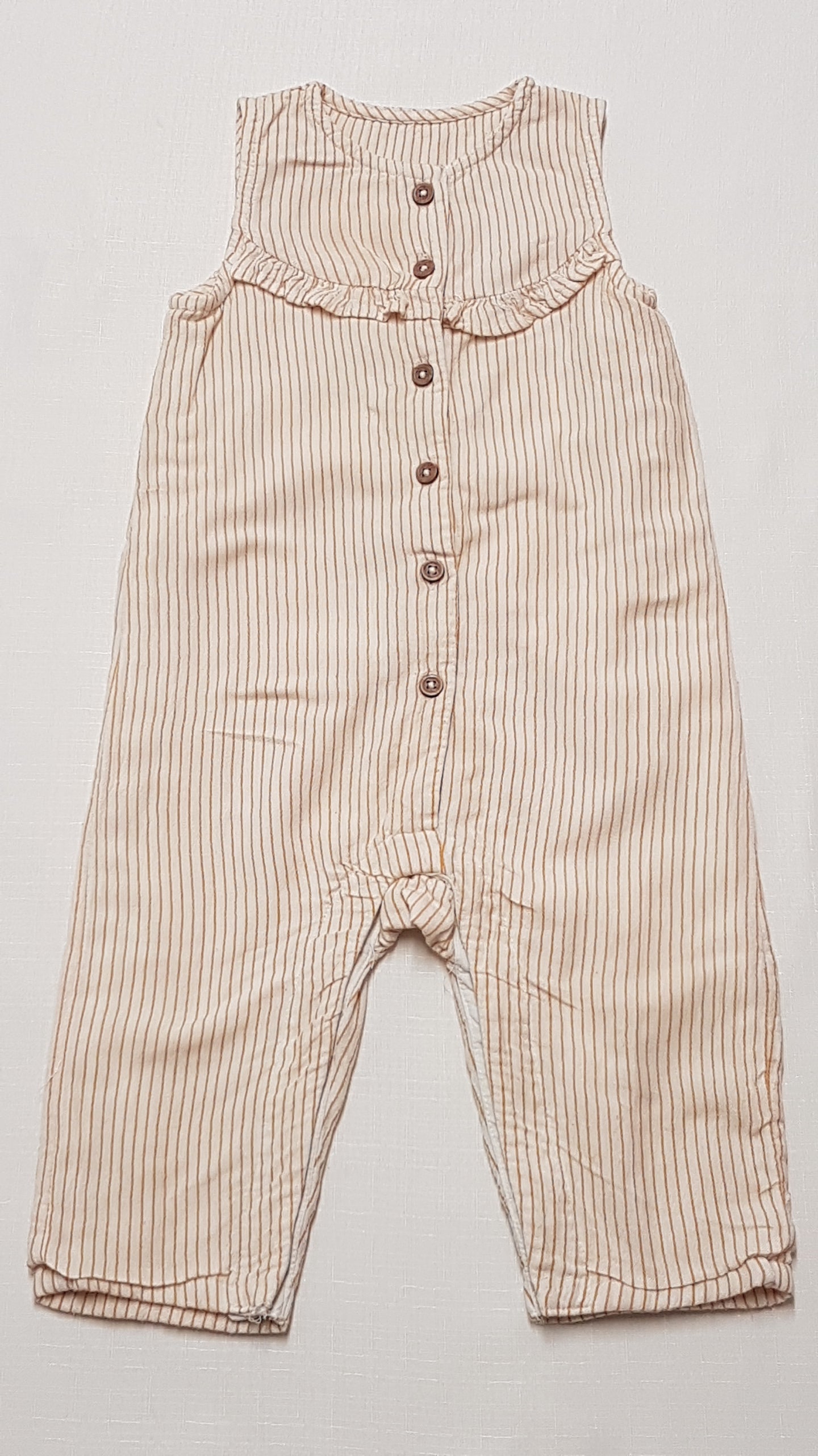 M&S KIDS ELÖL GOMBOS,FODROS,VÉKONY CSÍKOS KISLÁNY PLAYSUIT 74