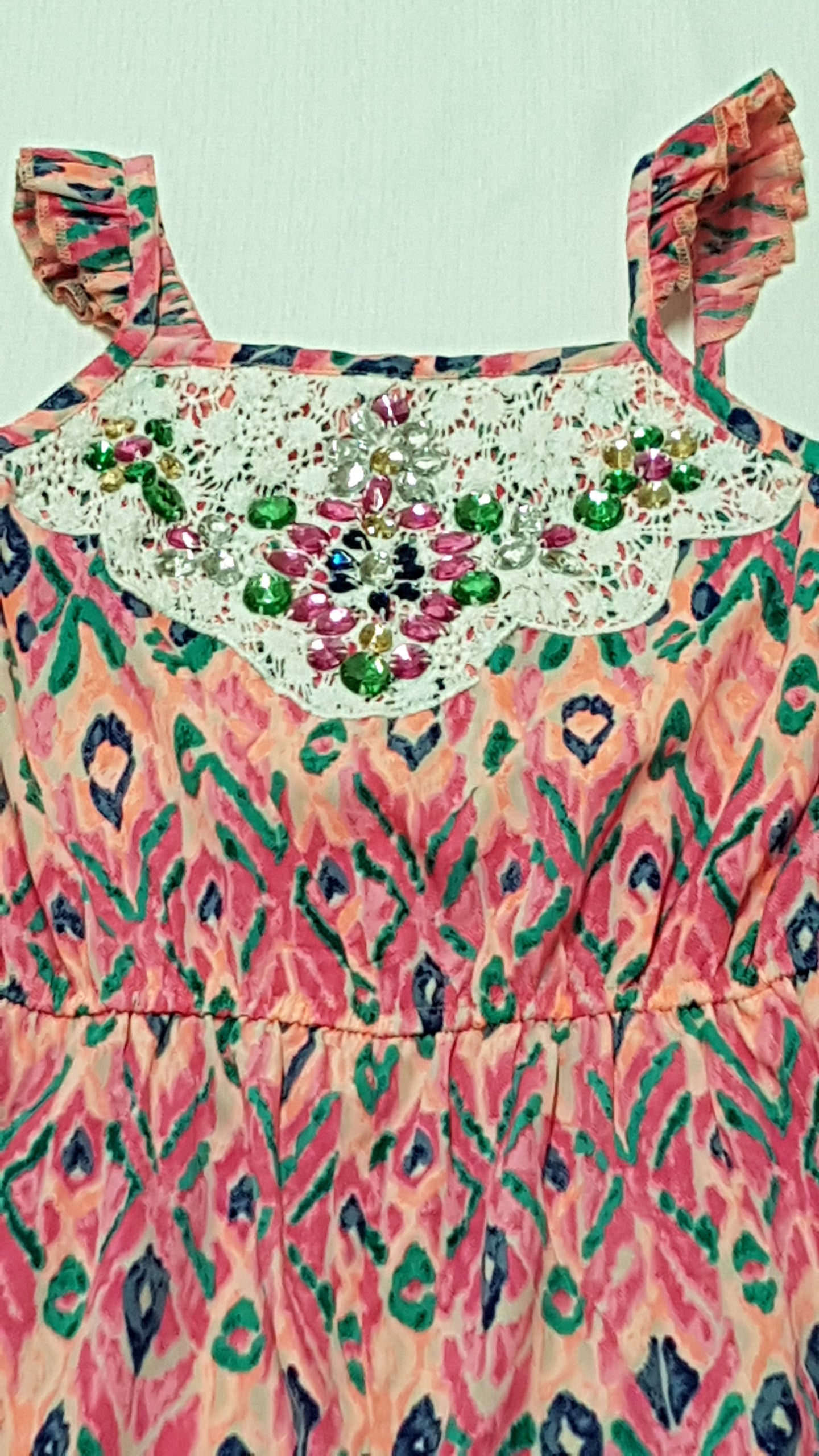 ÚJ GEORGE SZÍNES KÖVES-SZÍNŰ,LENGE KISLÁNY PLAYSUIT 122-128