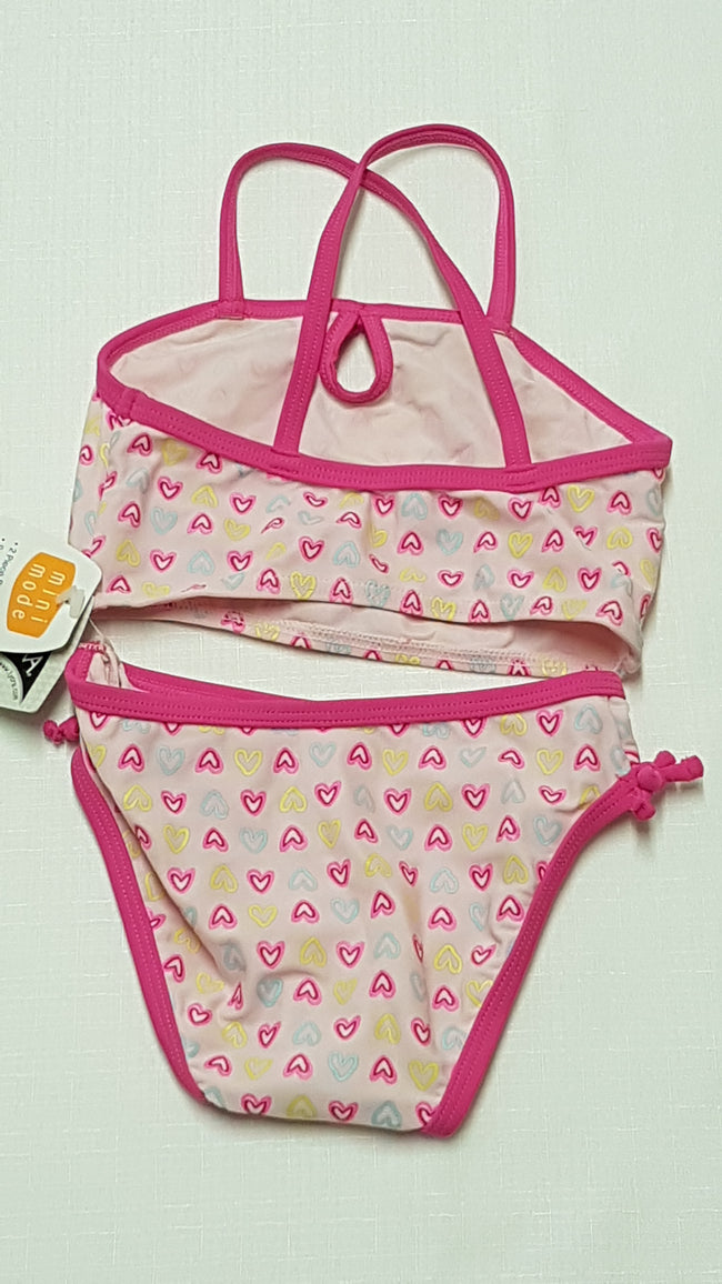 CÍMKÉS MINI MODE CSAJOS,APRÓ SZÍVECSKÉS,MINŐSÉGI KISLÁNY BIKINI 80-86 Main Image