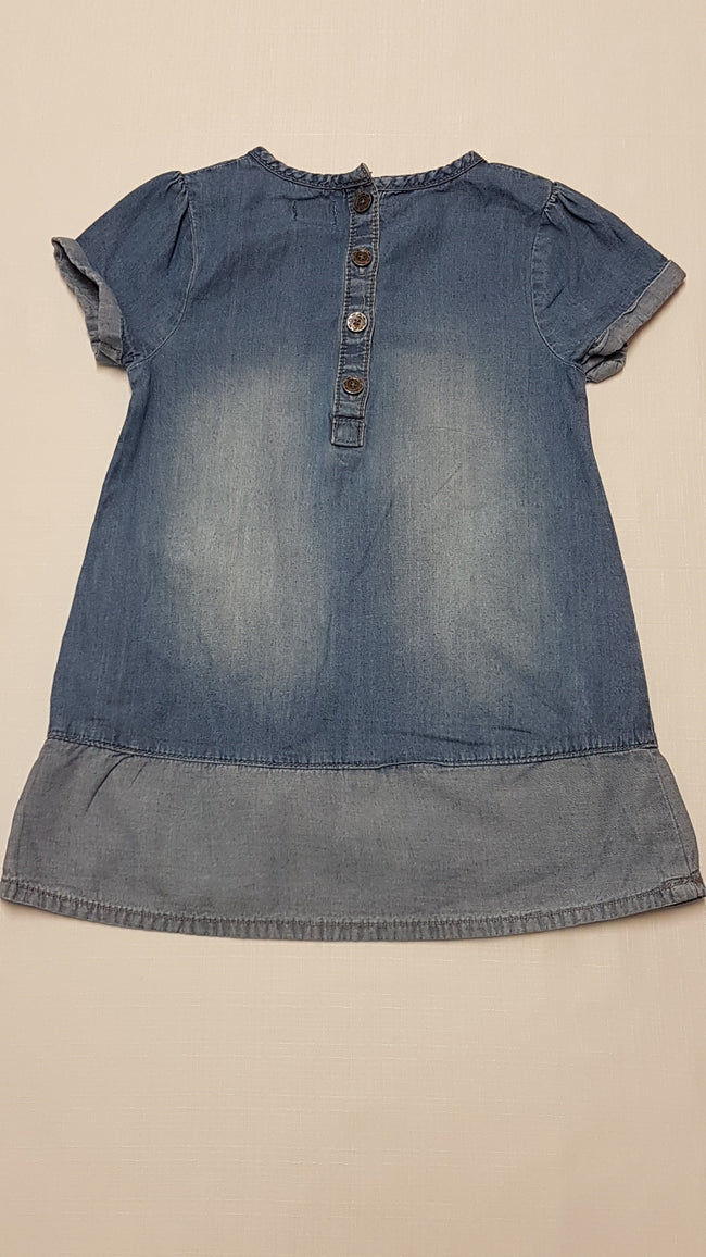 F&F KIDS KÉTOLDALT ZSEBES,KOPTATOTT KISLÁNY FARMER RUHA 98 Main Image