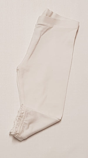 F&F KIDS FEHÉR SZÍNŰ,CSIPKÉS ALJÚ KISLÁNY LEGGING 74