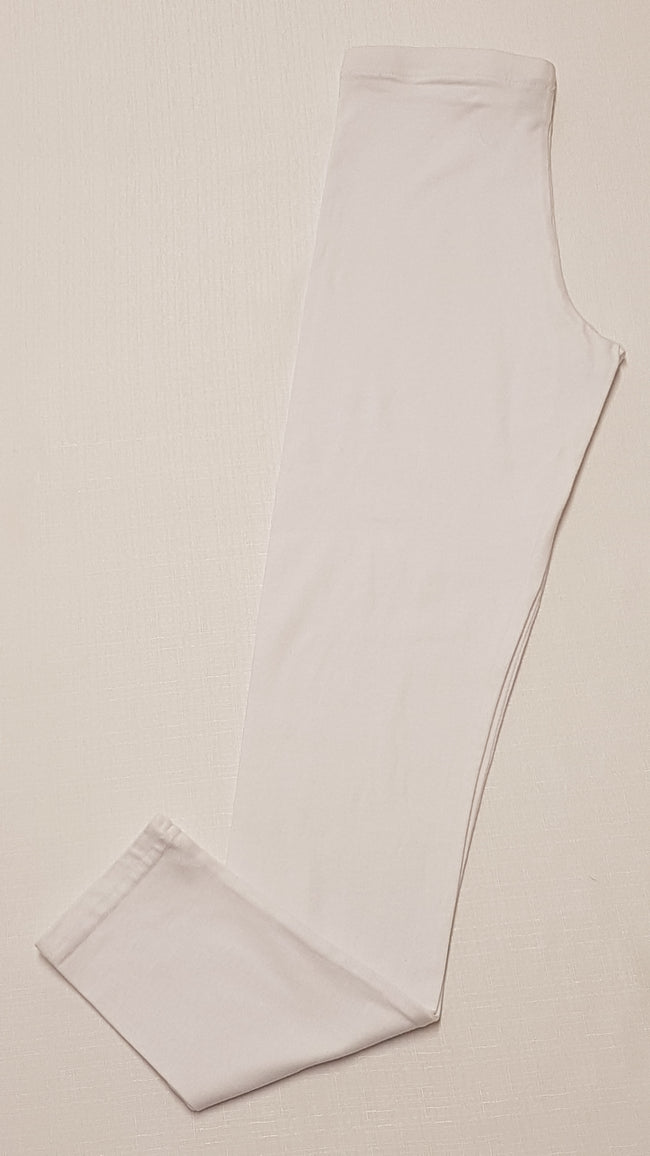 ÚJ MATALAN MINŐSÉGI,FEHÉR KISLÁNY LEGGING 140 Hover Image
