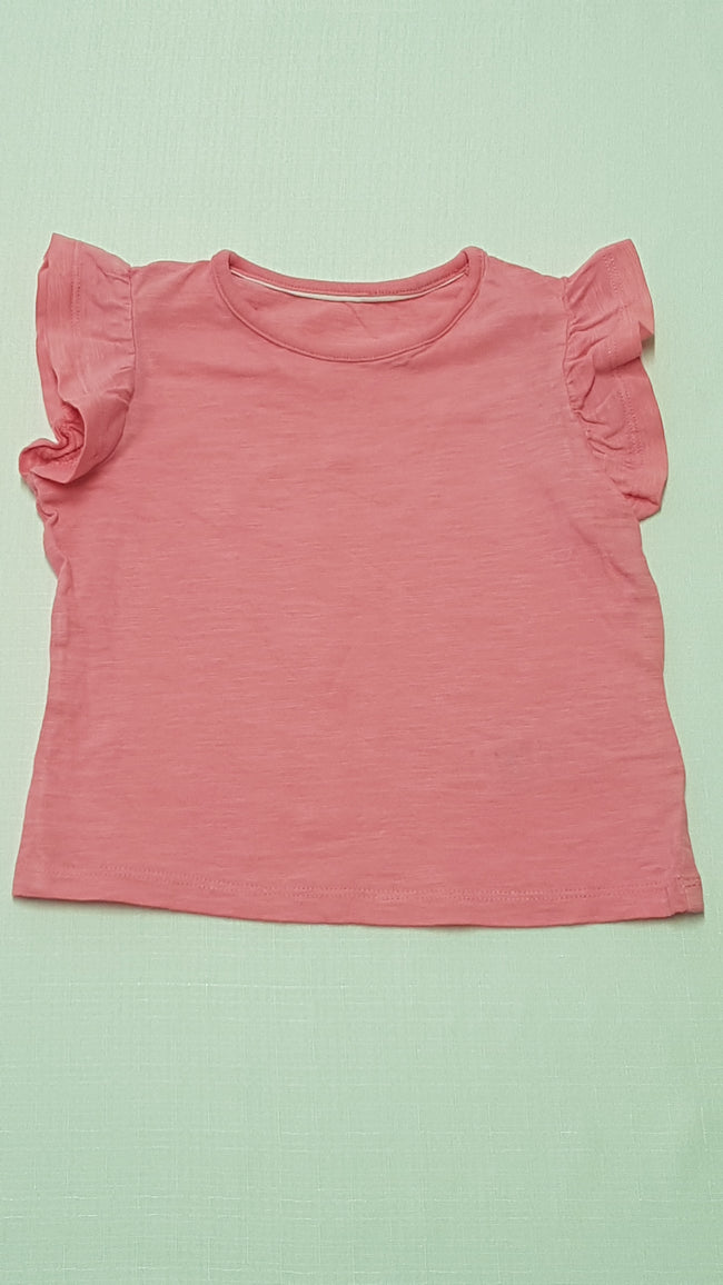 M&S KIDS PINK SZÍNŰ,FODROS VÁLLÚ KISLÁNY DIVAT PÓLÓ 80-86 Hover Image