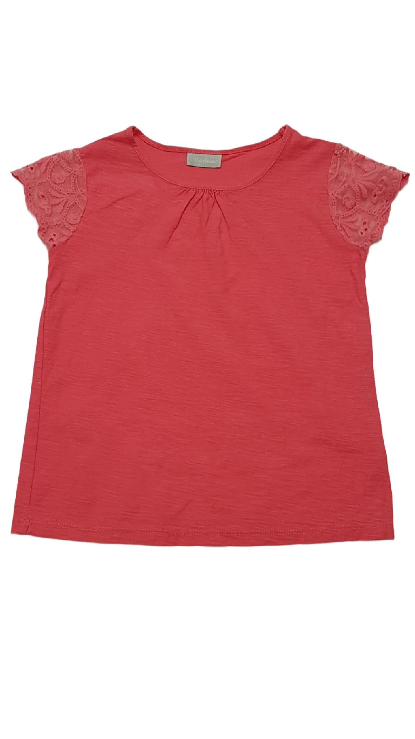 MATALAN HÍMZETT VÁLLÚ,MÁLNA SZÍNŰ KISLÁNY PÓLÓ 122