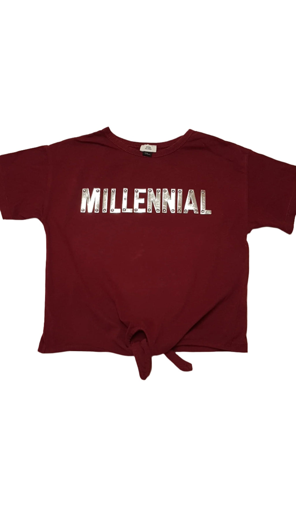 RIVER ISLAND MILLENNIAL FELIRATÚ,MINŐSÉGI KISLÁNY DIVAT PÓLÓ 128