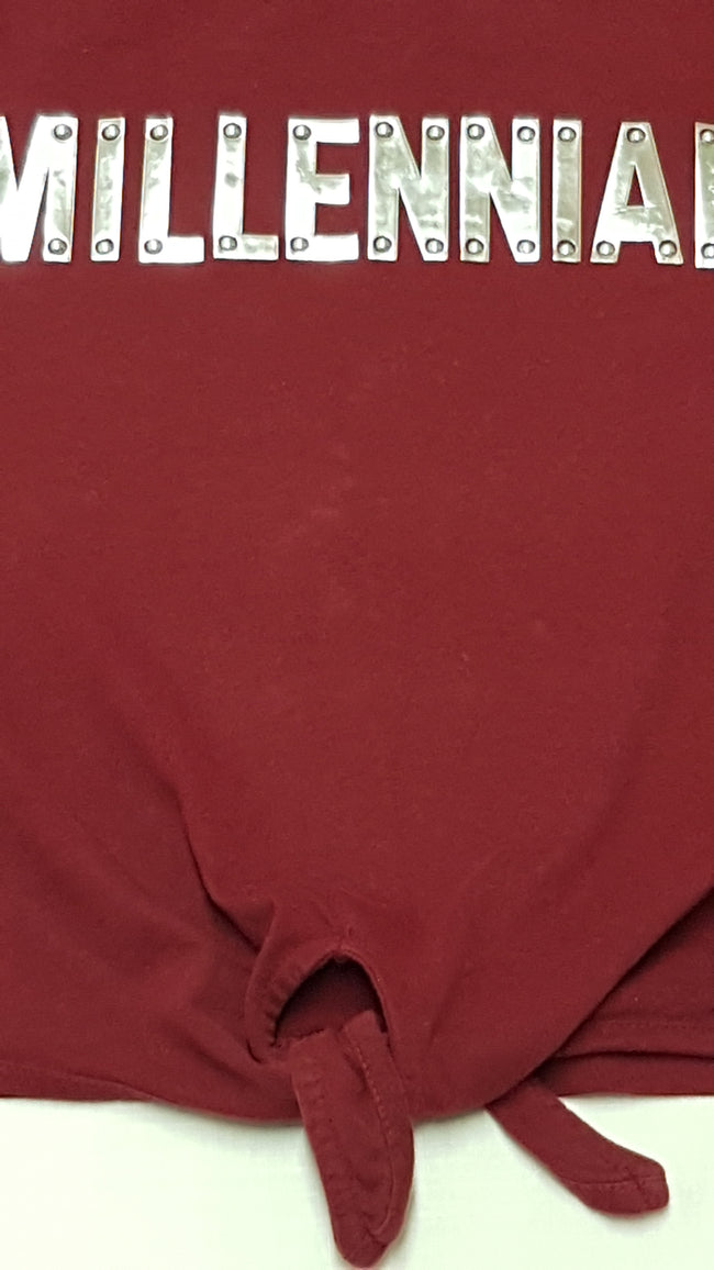 RIVER ISLAND MILLENNIAL FELIRATÚ,MINŐSÉGI KISLÁNY DIVAT PÓLÓ 128 Main Image