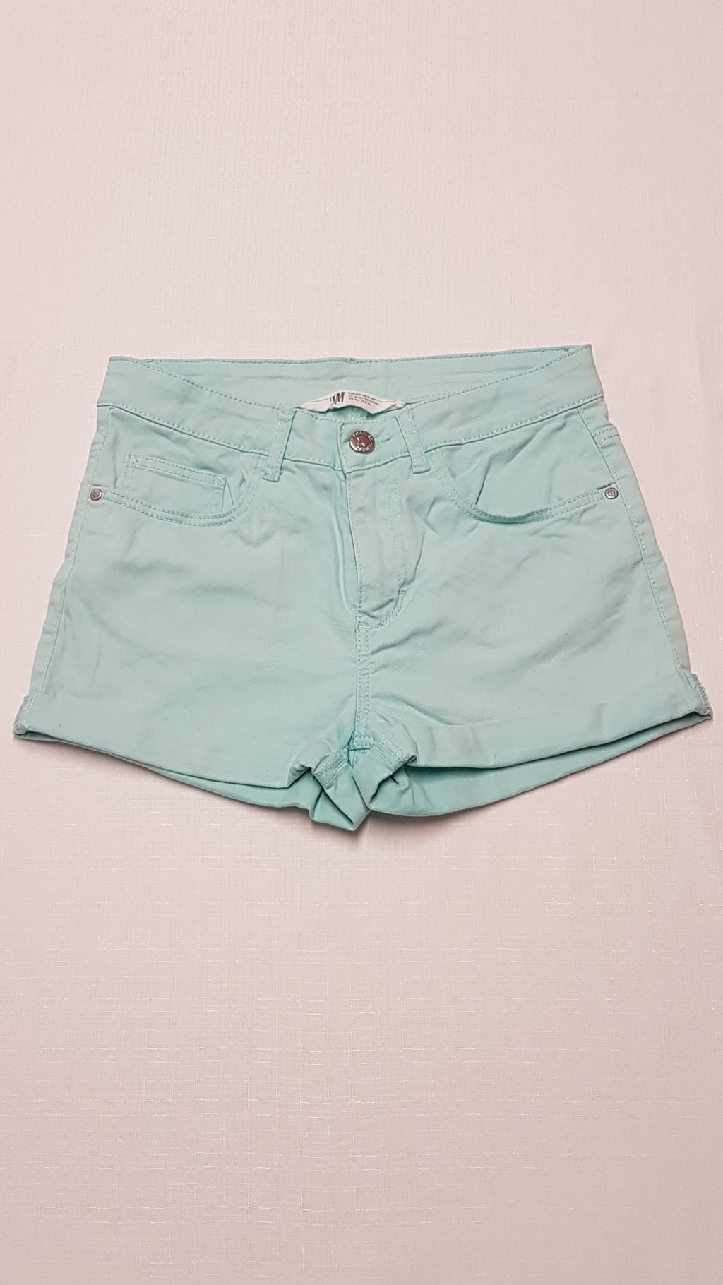 H&M MENTA SZÍNŰ,TRENDI KISLÁNY FARMER RÖVIDNACI 152