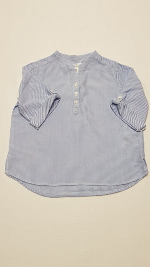 H&M KÉK-FEHÉR CSÍKOS,MINŐSÉGI KISLÁNY BLÚZ 140
