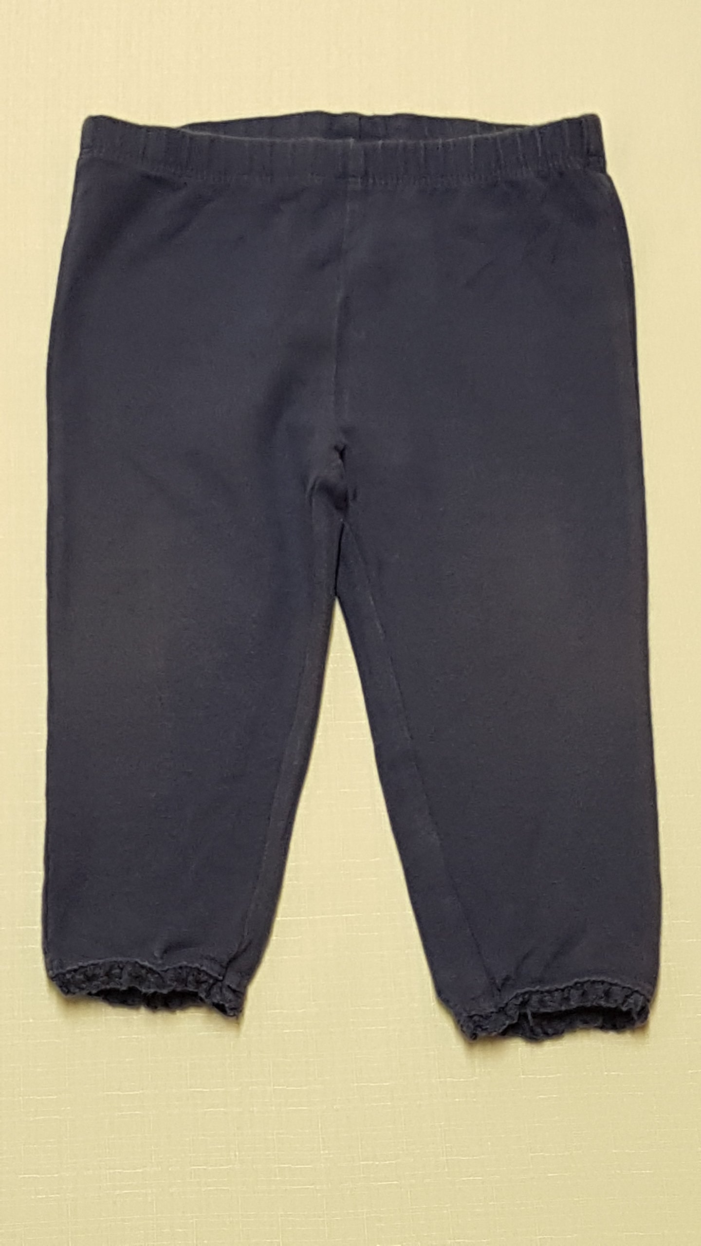 F&F KIDS SÖTÉTKÉK,CSIPKÉS ALJÚ KISLÁNY LEGGING 74