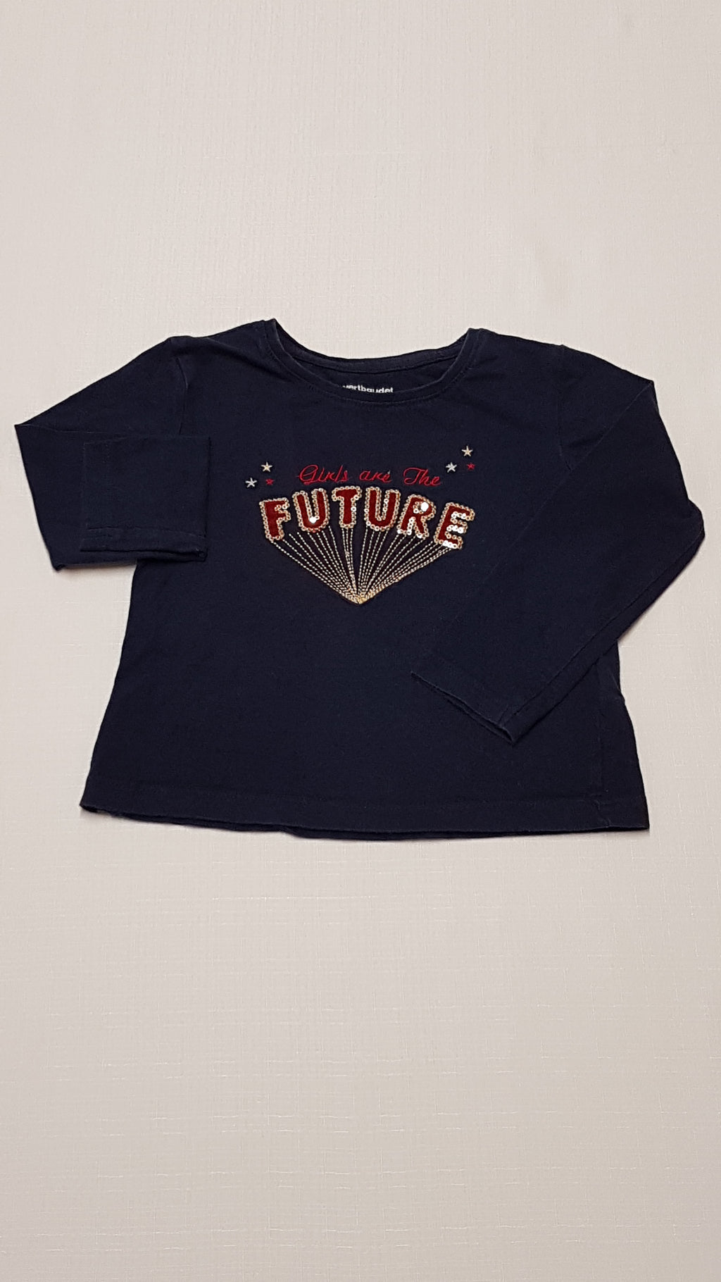 VERTBAUDET FUTURE FELIRATOS,FLITTERES KISLÁNY FELSŐ 92