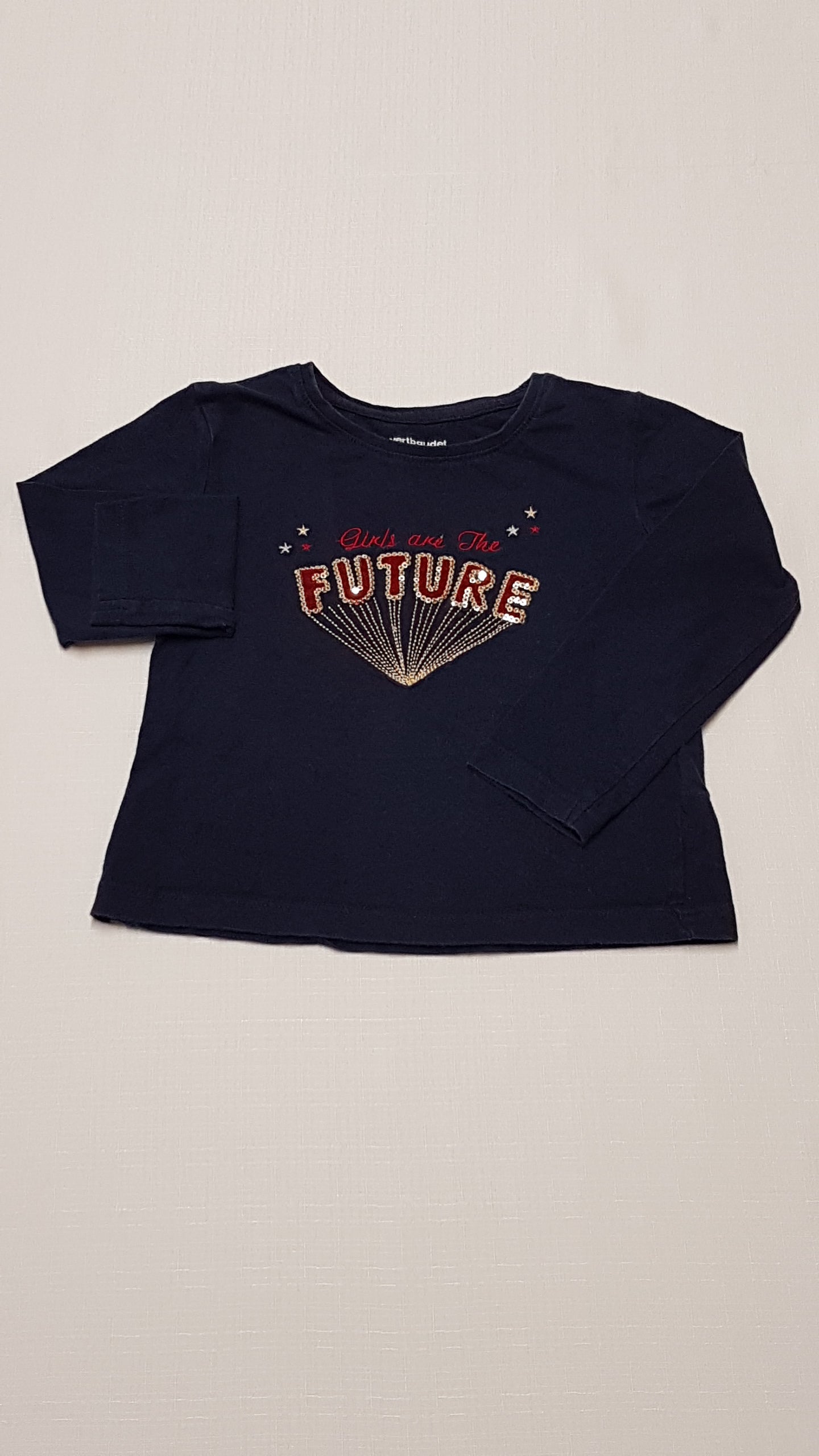 VERTBAUDET FUTURE FELIRATOS,FLITTERES KISLÁNY FELSŐ 92