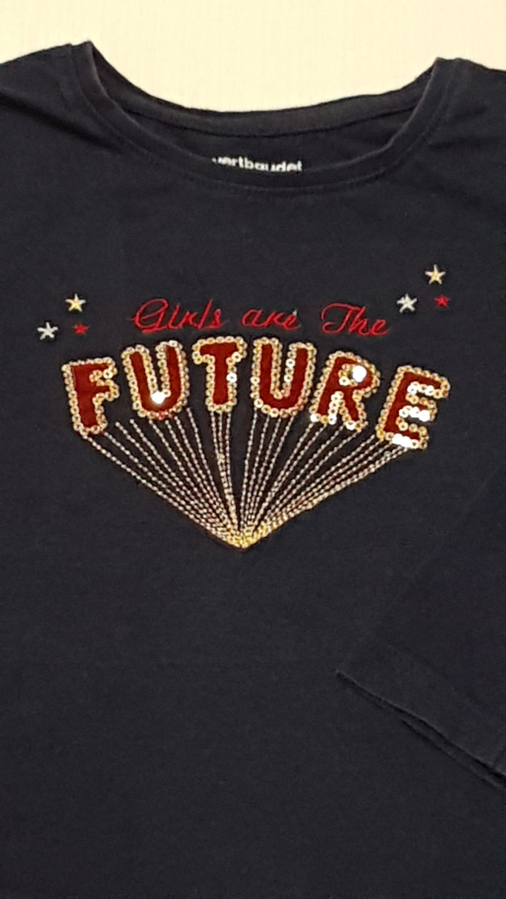 VERTBAUDET FUTURE FELIRATOS,FLITTERES KISLÁNY FELSŐ 92