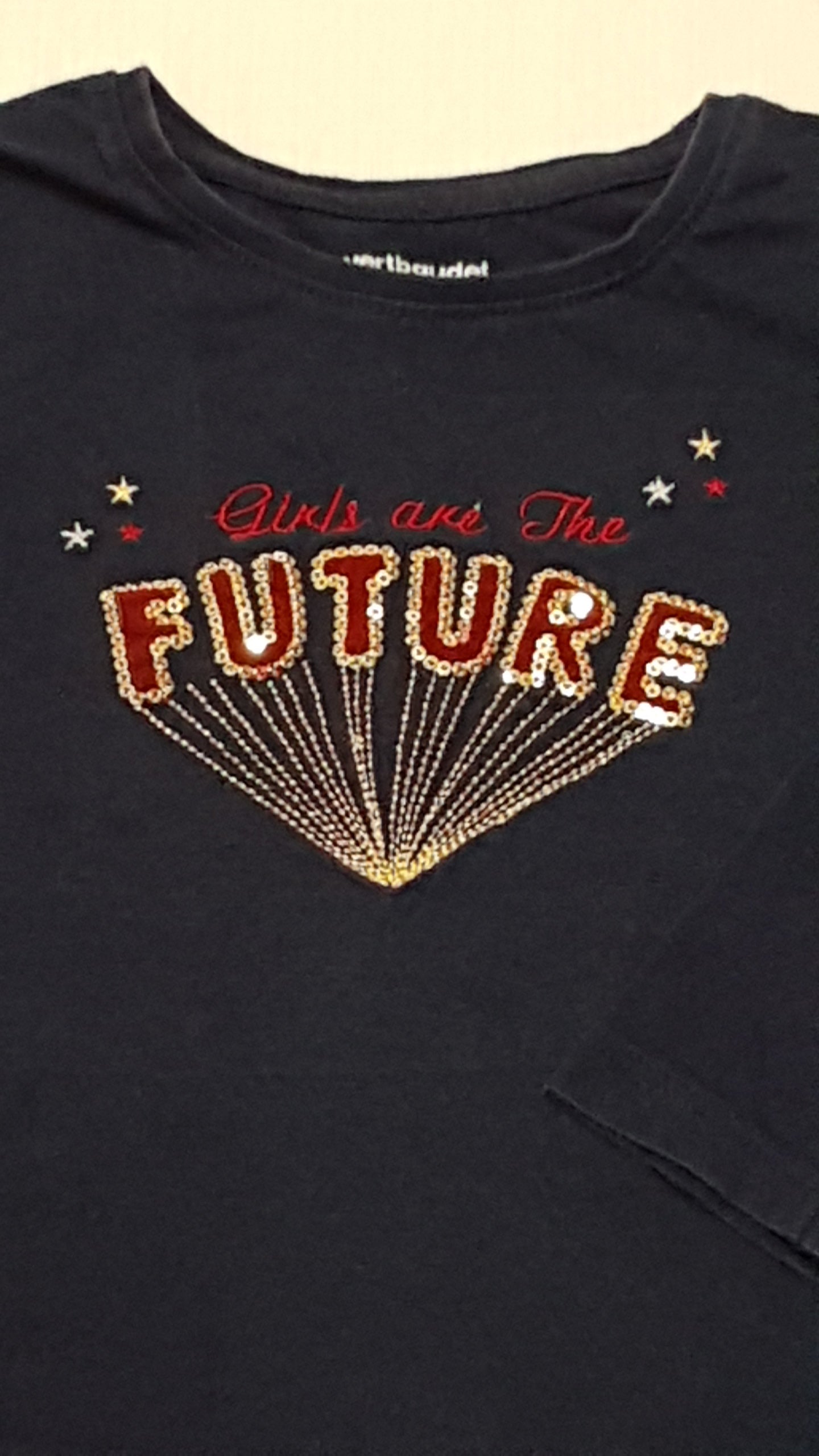 VERTBAUDET FUTURE FELIRATOS,FLITTERES KISLÁNY FELSŐ 92