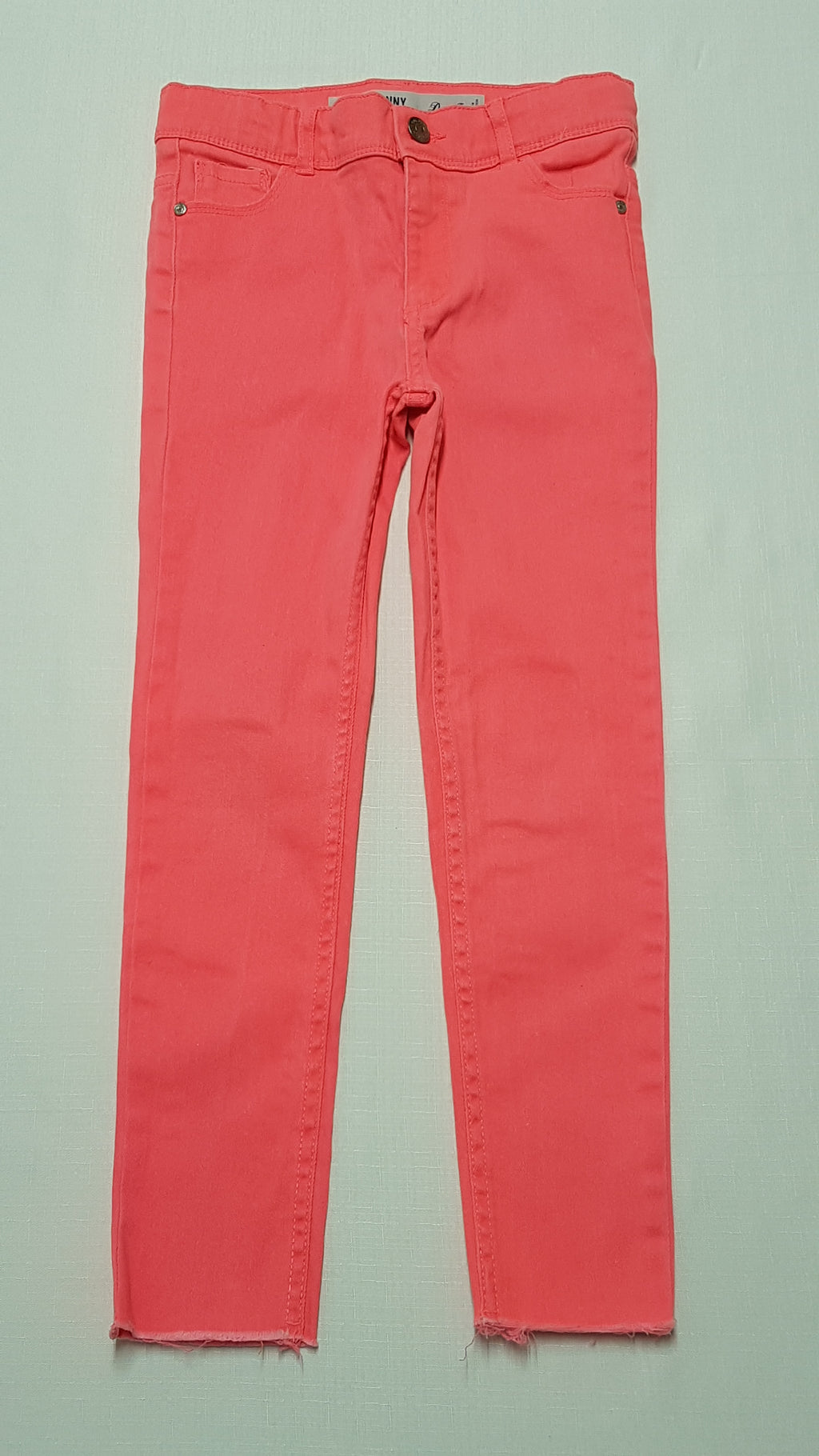 ÚJ DENIM CO. SKINNY NEON SZÍNŰ,TRENDI KISLÁNY FARMERNADRÁG, ÁLLÍTHATÓ GUMIS DERÉKRÉSSZEL  128