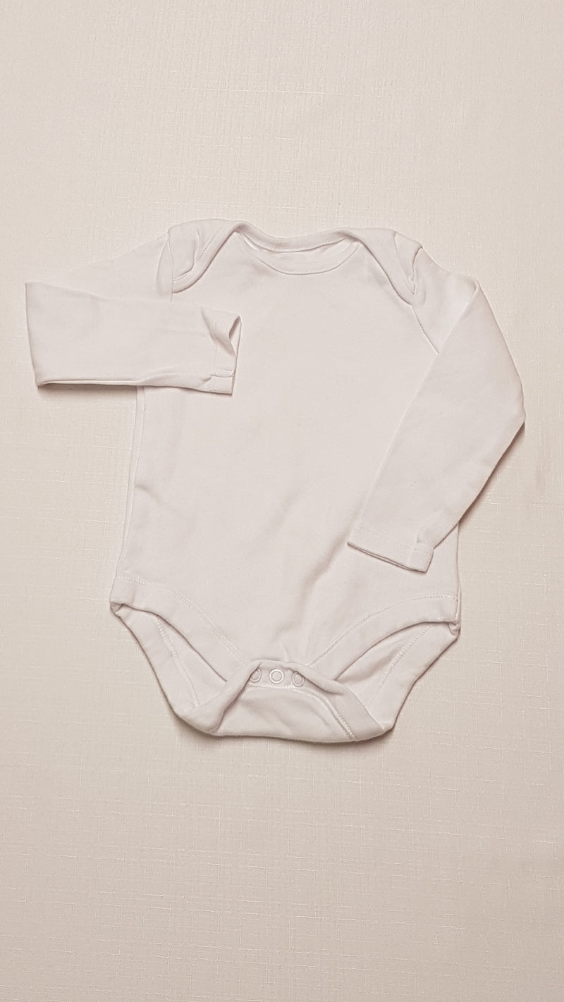 F&F KIDS UNISEX,HOSSZÚ UJJÚ,FEHÉR BODY 80