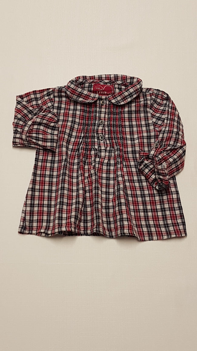 YOUNG DIMENSION APRÓ KOCKÁS KISLÁNY TUNIKA BLÚZ 98 Hover Image