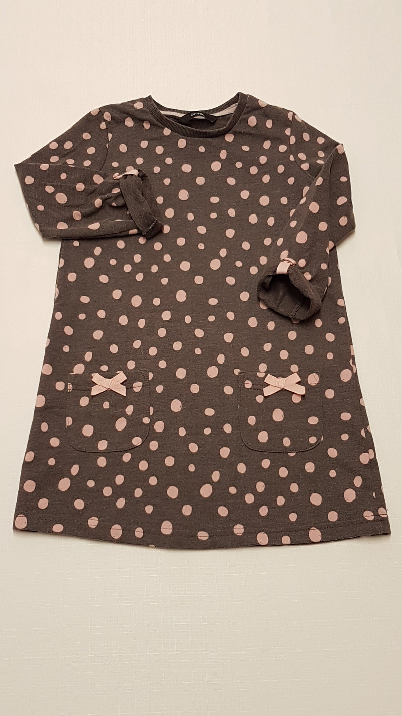 GEORGE KÉTOLDALT ZSEBES,PÖTTYÖS,PAMUT KISLÁNY RUHA 104-110