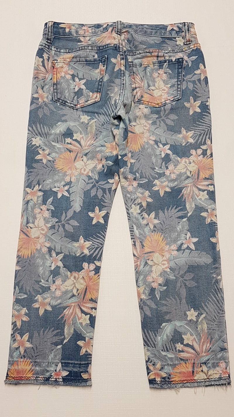 GAP KIDS EXTRAMINŐSÉGŰ HAWAII MINTÁS,KÜLÖNLEGES KISLÁNY FARMERNADRÁG ,ÁLLÍTHATÓ GUMIS DERÉKRÉSSZEL 140