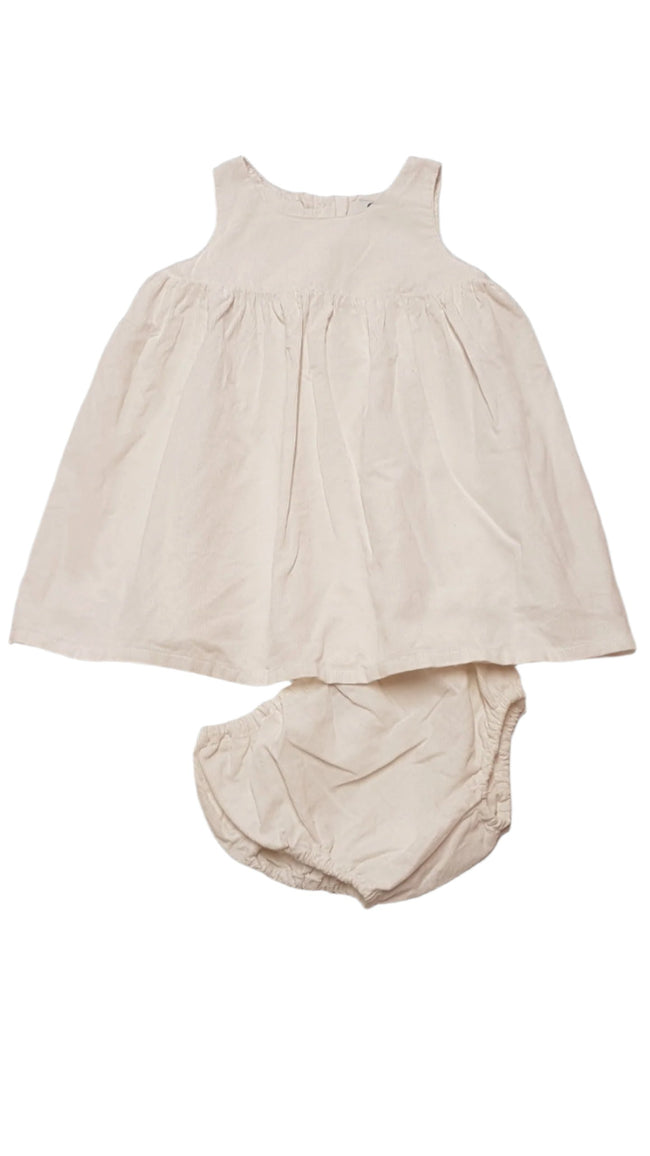 C DE C TÖRTFEHÉR SZÍNŰ,ÉDI MIKRÓBÁRSONY KISLÁNY RUHA,PELENKA TARTÓ ALSÓNEMŰVEL 92 Hover Image