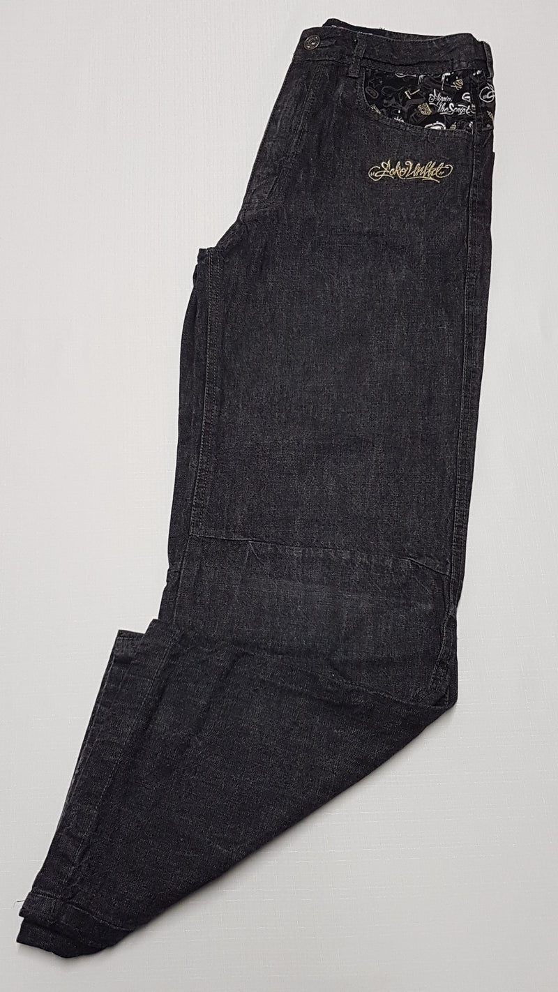 ÚJ ECKO UNLTD HIP-HOP ROCK BAGGY HOSSZÚ,PRÉMIUM MINŐSÉGŰ,HÍMZETT, FIÚ FEKETE FARMERNADRÁG 164-176