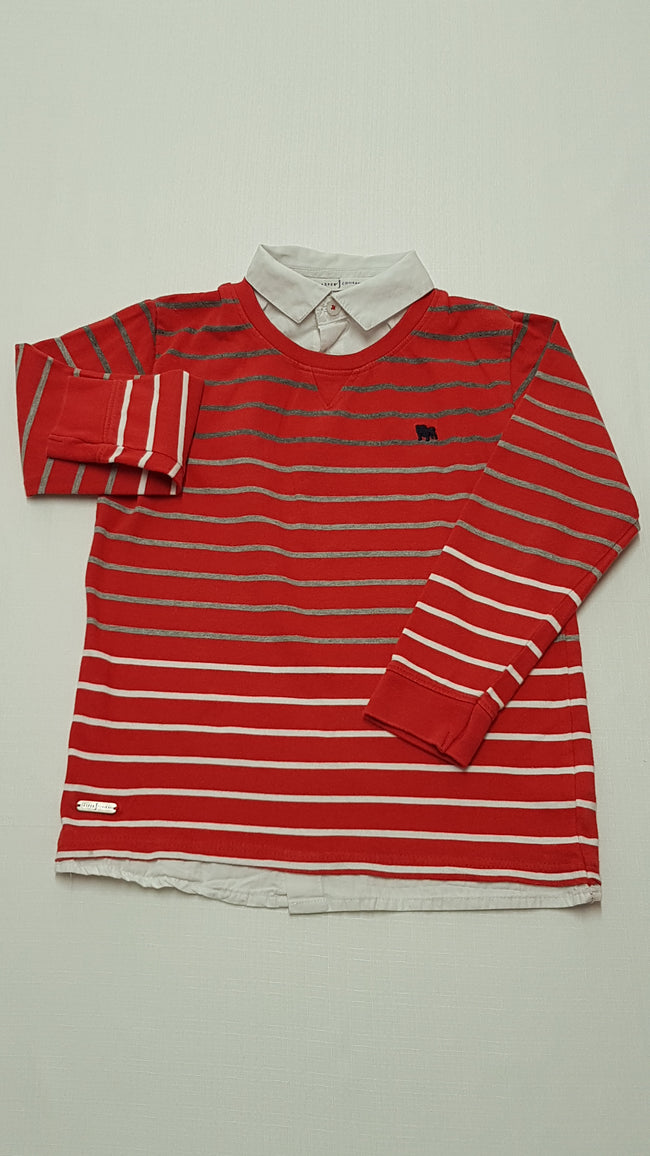 JASPER J CONRAN ELEGÁNS,CSÍKOS KISFIÚ PULÓVER 128 Hover Image