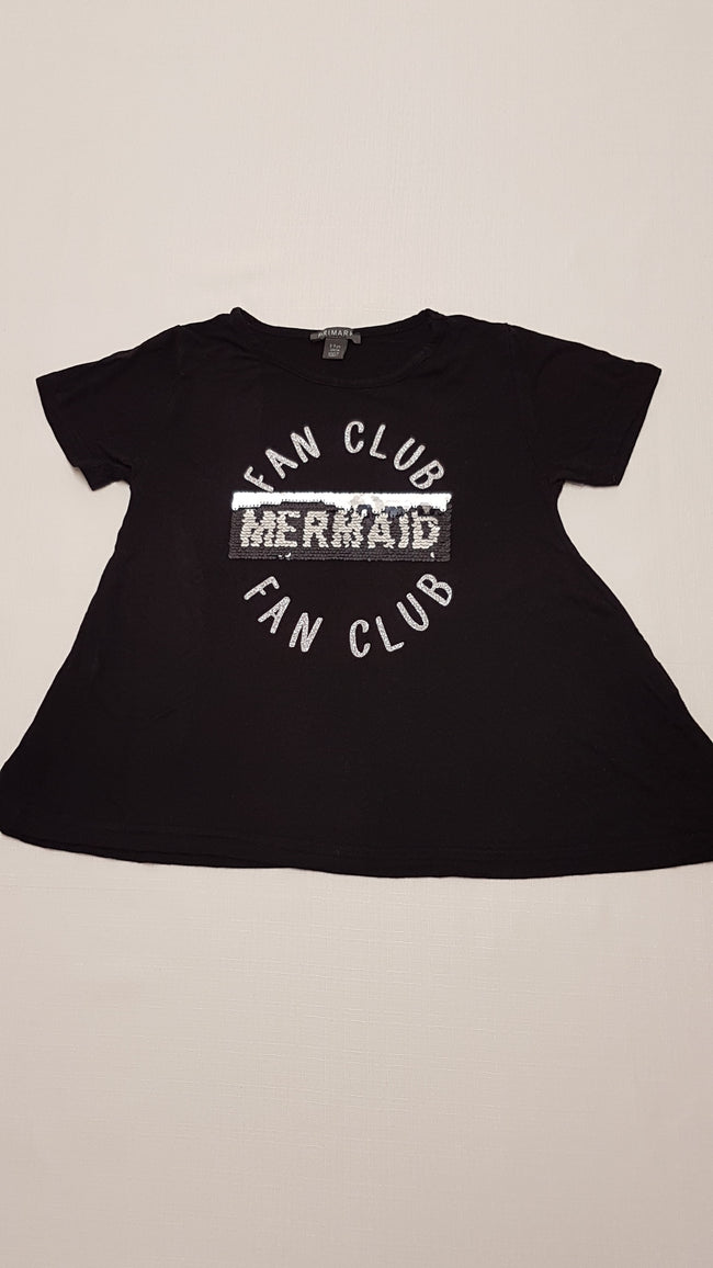 PRIMARK FAN CLUB FELIRATÚ,EZÜST CSILLÁMPOROS,FLITTERES KISLÁNY DIVAT TRIKÓ 134 Hover Image