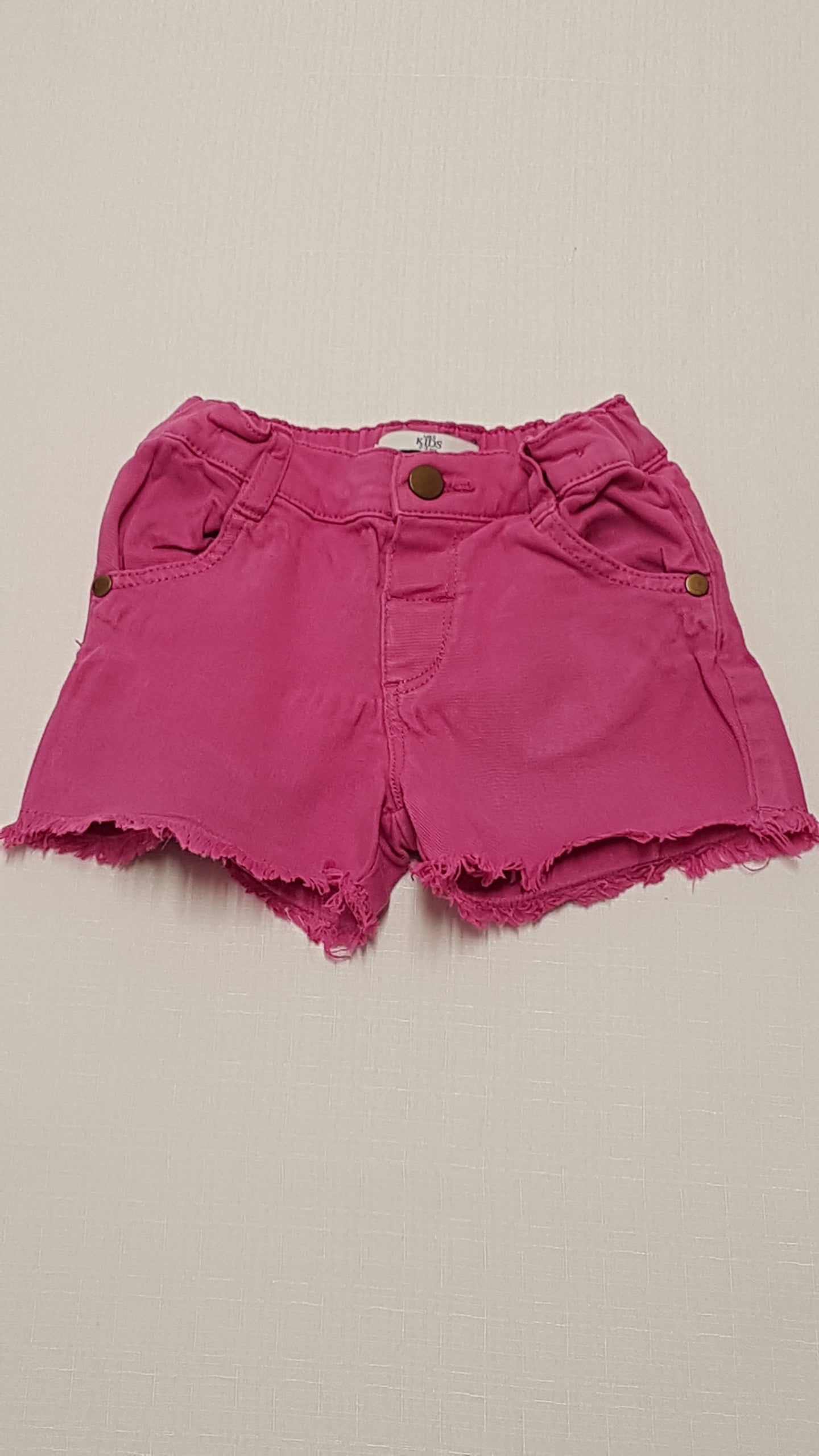 M&S KIDS CIKLÁMEN SZÍNŰ,ROJTOS ALJÚ,FARMER RÖVIDNACI,ÁLLÍTHATÓ GUMIS DERÉKRÉSSZEL 98