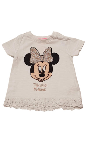 DISNEY BABY MINNIE MOUSE GYÖNYÖRŰ SZÉP,HÍMZETT,CSILLÁMPOROS KISLÁNY PÓLÓ 74