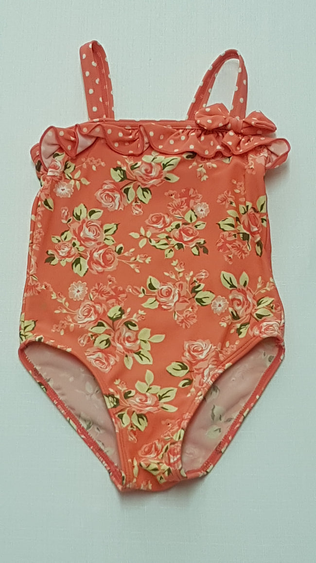 F&F KIDS GYÖNYÖRŰ SZÉP VIRÁGOS,FODROS,CSAJOS KISLÁNY FÜRDŐRUCI 98 Hover Image