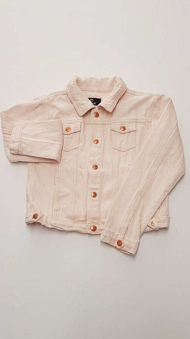 FIRETRAP DESIGNER HALVÁNY PÚDER SZÍNŰ,ROSE GOLD GOMBOS,KISLÁNY FARMERDZSEKI 158 Hover Image
