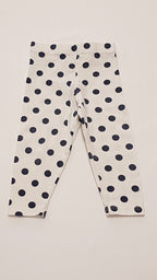 F&F KIDS FEHÉR-FEKETE PÖTTYÖS KISLÁNY LEGGING 80