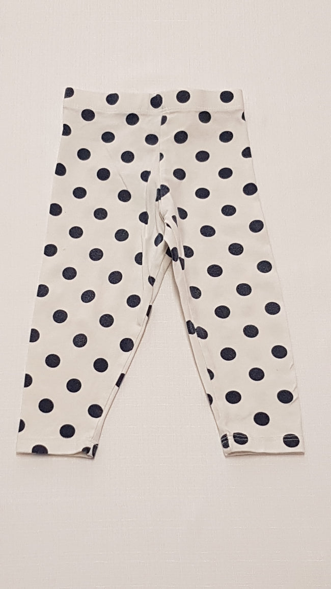 F&F KIDS FEHÉR-FEKETE PÖTTYÖS KISLÁNY LEGGING 80 Main Image