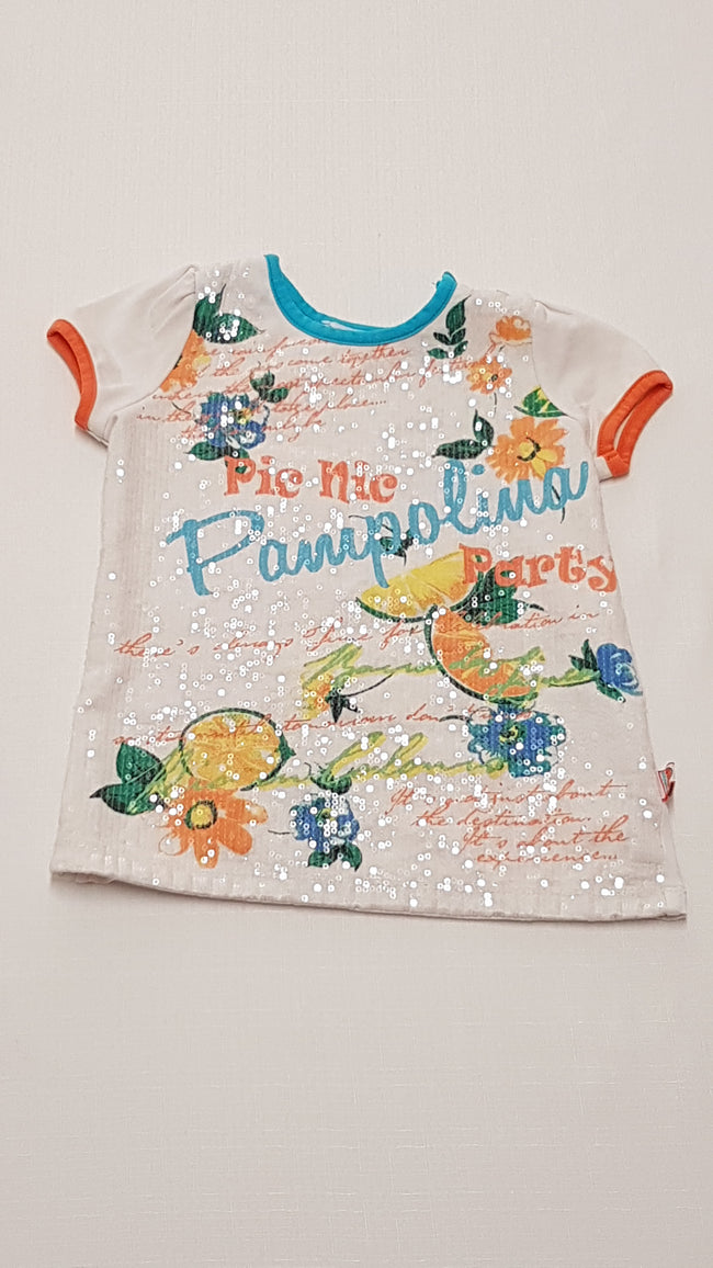 PAMPOLINA DESIGNER CSODÁLATOS,FLITTERES,FELIRATOS,VIRÁGMINTÁS KISLÁNY PÓLÓ 92 Hover Image