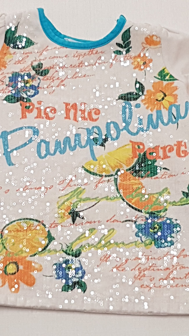 PAMPOLINA DESIGNER CSODÁLATOS,FLITTERES,FELIRATOS,VIRÁGMINTÁS KISLÁNY PÓLÓ 92 Main Image