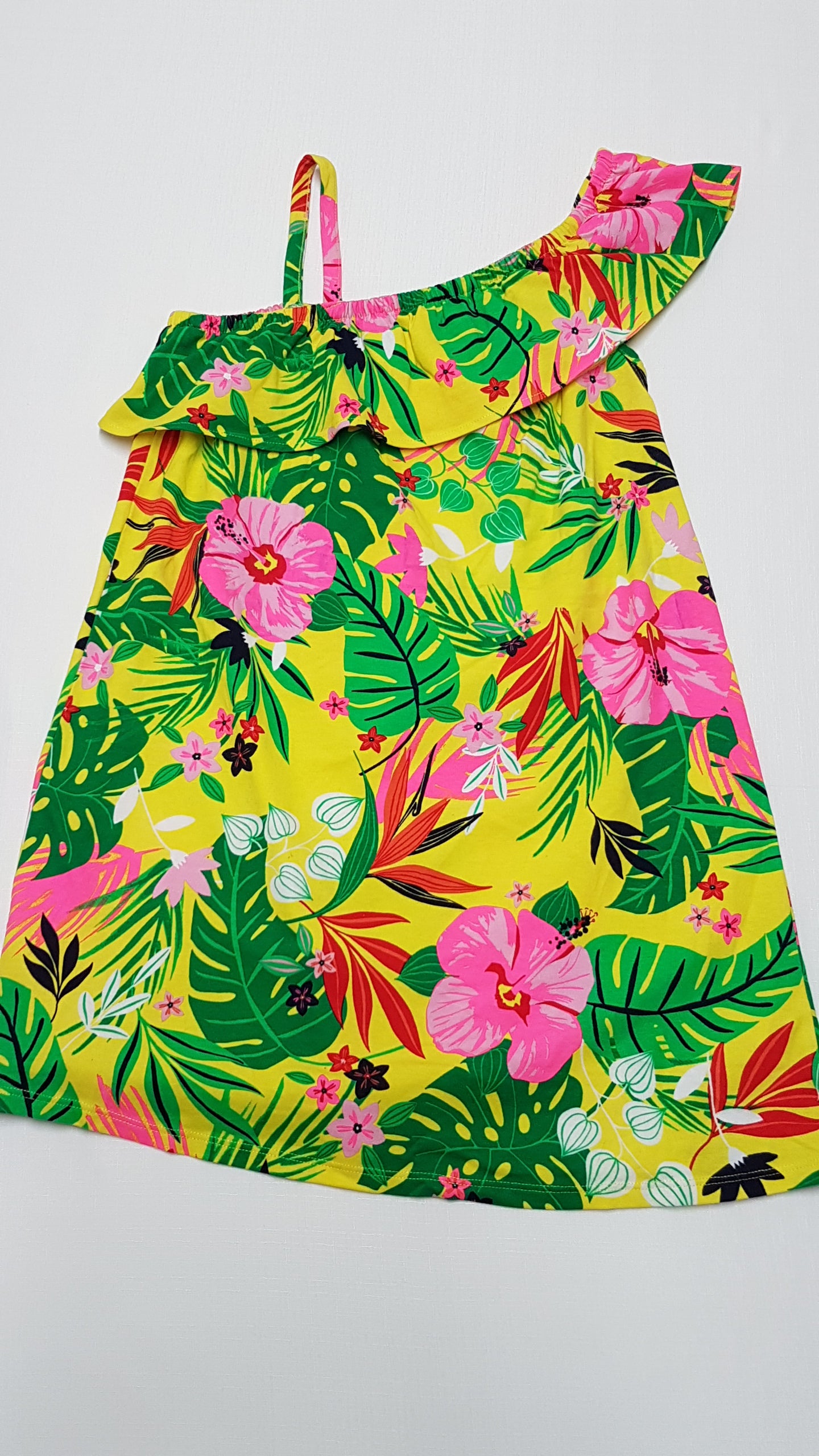 ÚJ GEORGE CSODASZÉP,HAWAII VIRÁG MINTÁS,NYÁRI KISLÁNY RUHA 140-146