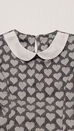 M&S KIDS FEHÉR KÖR GALLÉROS,SZÍVECSKÉS,ELEGÁNS KISLÁNY RUHA 134