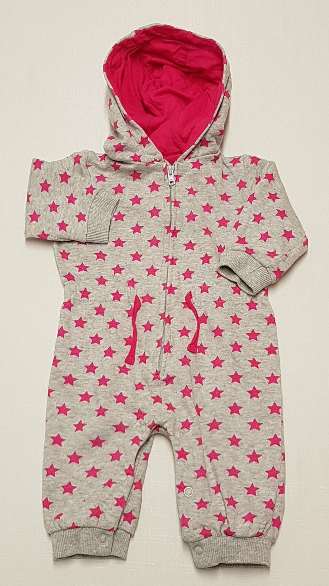 F&F KIDS CSILLAGMINTÁS,KAPUCNIS,CIPZÁROS KISLÁNY KEZES-LÁBAS 68 Hover Image