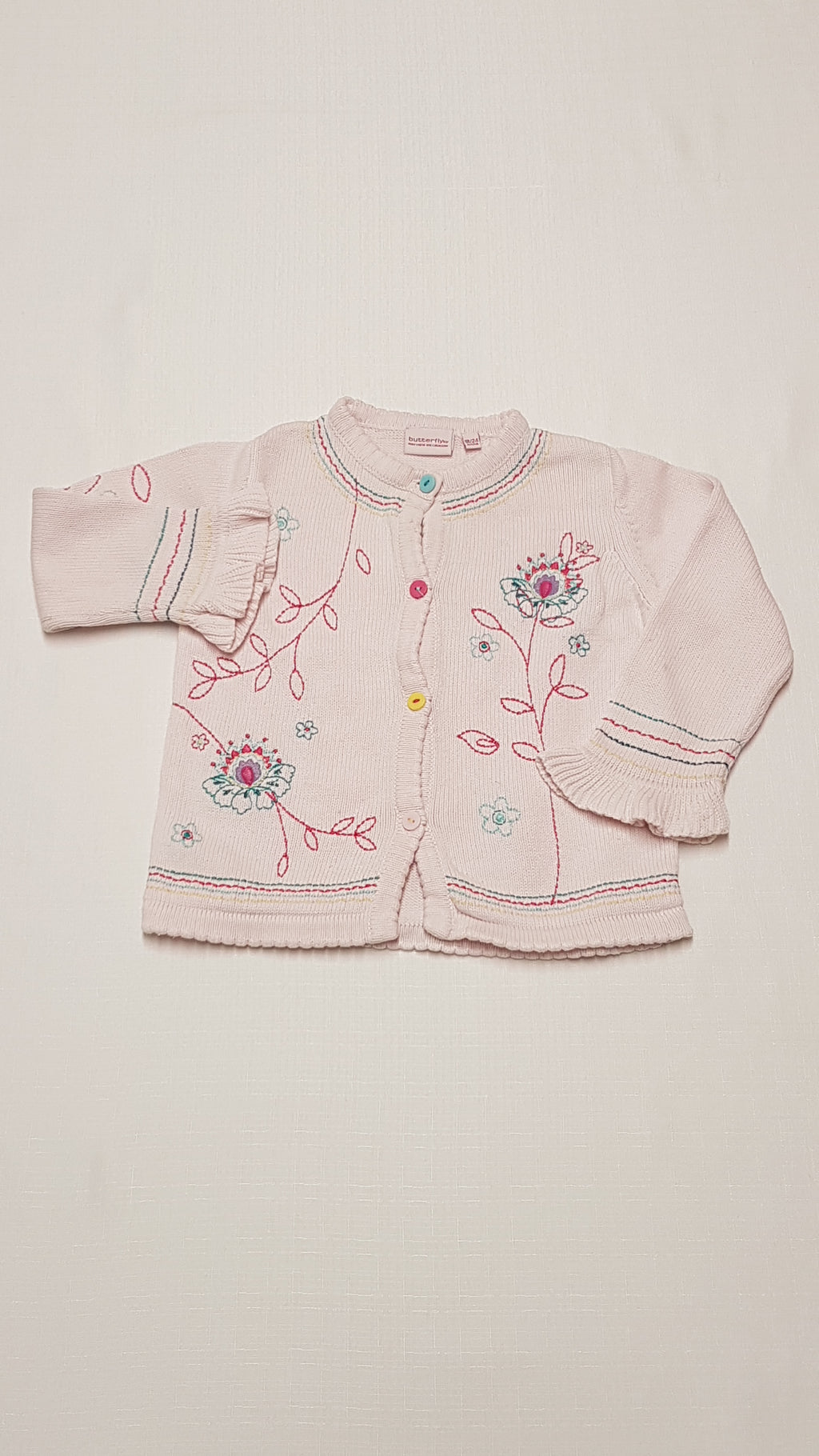 DEBENHAMS HÍMZETT,VIRÁGOS,SZÍNES,GOMBOS,KÖTÖTT KARDIGÁN 92